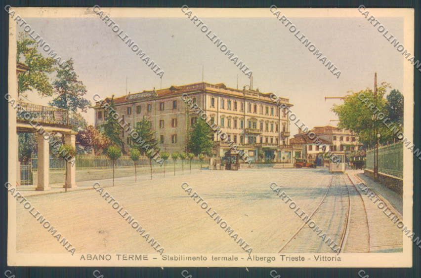 Padova Abano Terme Tram Edicola PIEGATA cartolina ZQ2536 – fronte