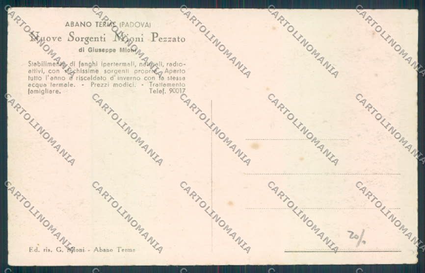 Padova Abano Terme cartolina ZQ2558 – retro