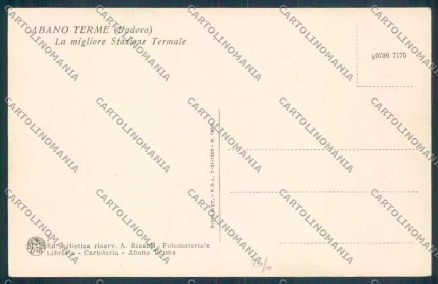 Padova Abano Terme cartolina ZQ2566 – retro