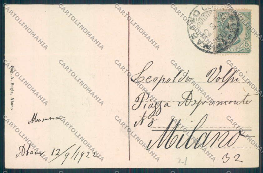 Padova Abano Terme cartolina ZQ2580 – retro