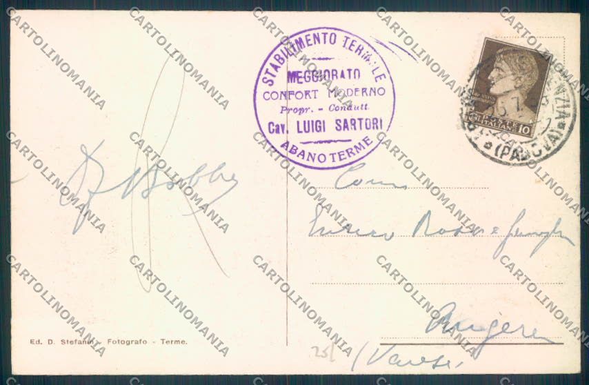 Padova Abano Terme cartolina ZQ2597 – retro