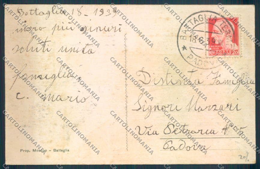 Padova Battaglia Terme cartolina ZQ2660 – retro