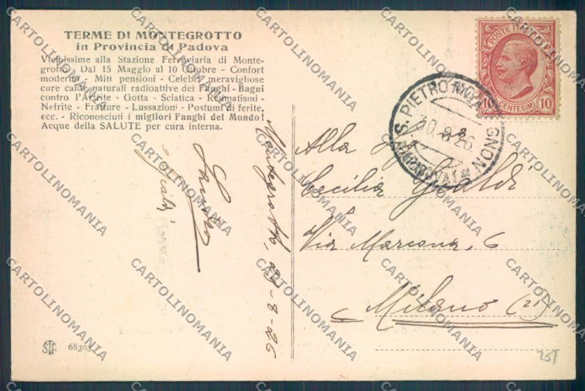 Padova Motegrotto Terme cartolina ZQ2691 – retro