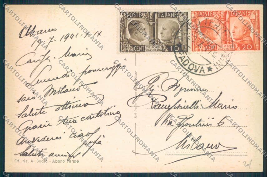 Padova Torreglia Colli Euganei Rifugio cartolina ZQ2734 – retro