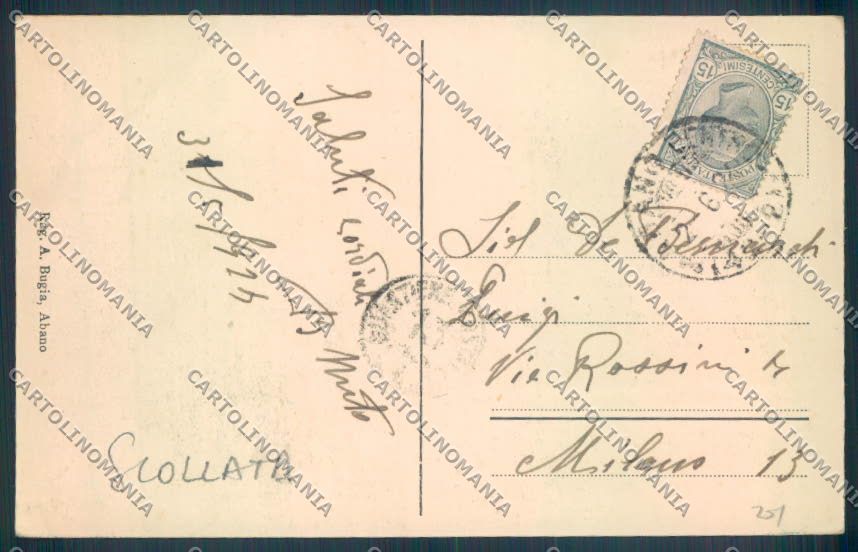 Padova Abano Terme Praglia SCOLLATA cartolina ZQ2737 – retro