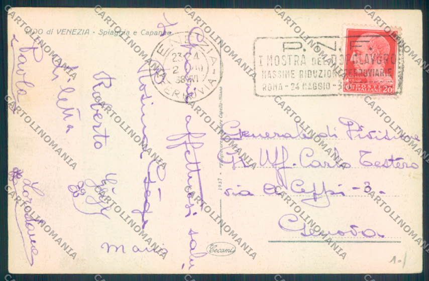 Venezia Lido di cartolina ZQ2742 – retro