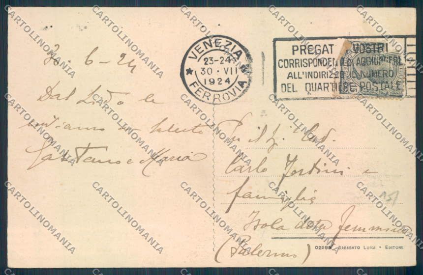 Venezia Lido di cartolina ZQ2756 – retro
