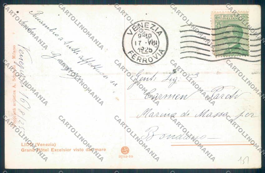 Venezia Lido di cartolina ZQ2757 – retro