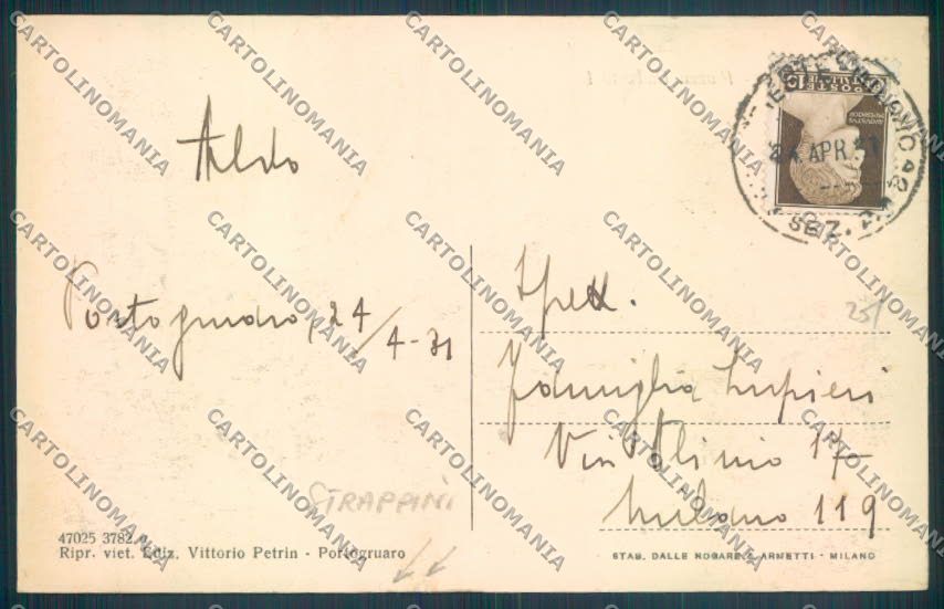 Venezia Jesolo Portogruaro STRAPPINI cartolina ZQ2910 – retro