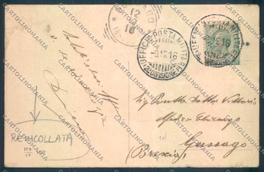 Gorizia Città REINCOLLATA cartolina ZQ3008 – retro