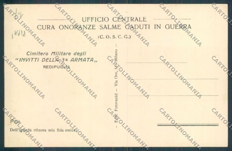 Gorizia Redipuglia Cimitero Pipa Foto cartolina ZQ3063 – retro