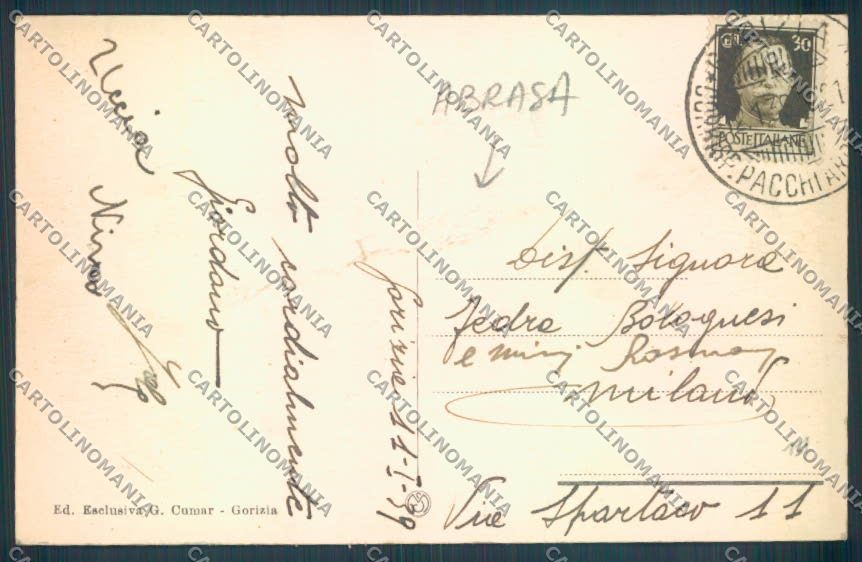 Gorizia Città ABRASA cartolina ZQ3161 – retro