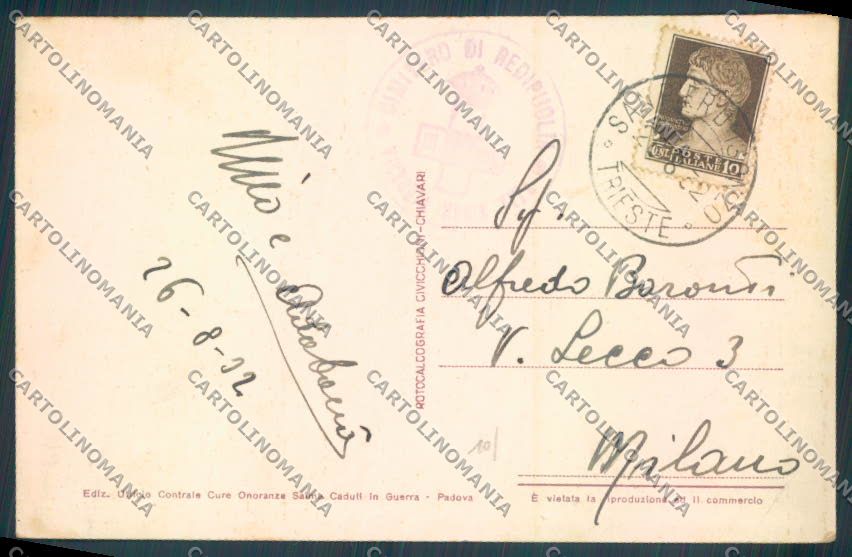 Gorizia Fogliano Redipuglia Cimitero cartolina ZQ3405 – retro