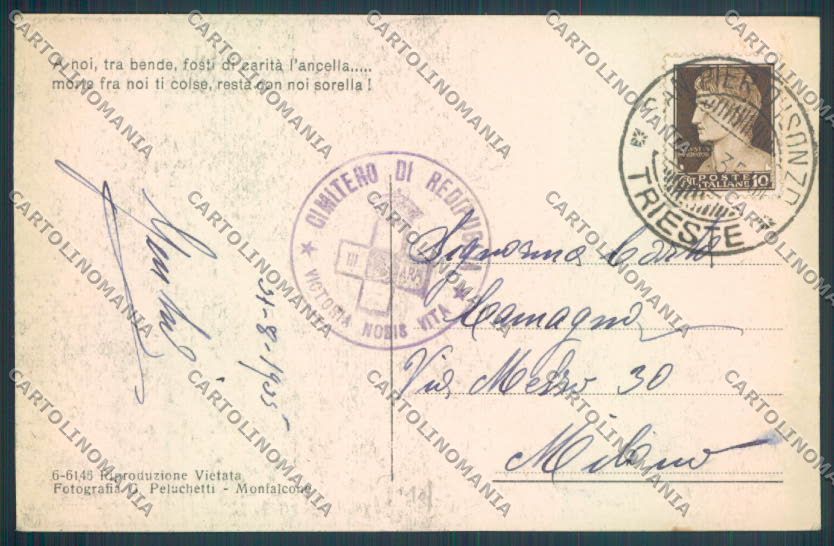 Gorizia Fogliano Redipuglia Cimitero CRI cartolina ZQ3414 – retro