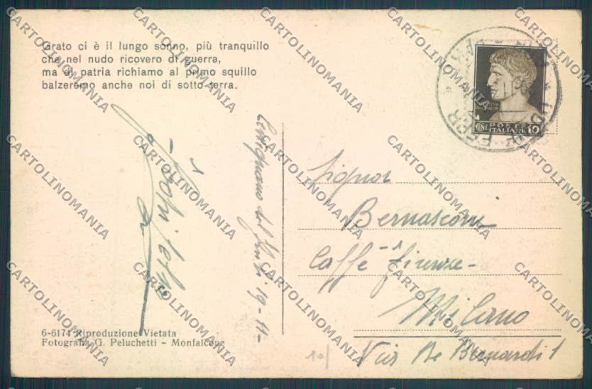 Gorizia Fogliano Redipuglia Cimitero cartolina ZQ3416 – retro