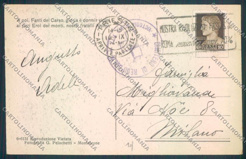 Gorizia Fogliano Redipuglia Cimitero cartolina ZQ3420 – retro