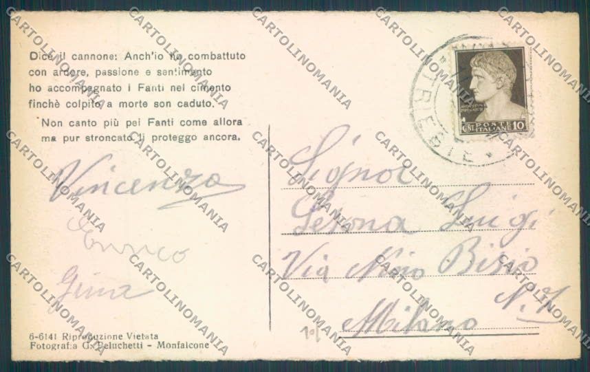 Gorizia Fogliano Redipuglia Cimitero cartolina ZQ3422 – retro