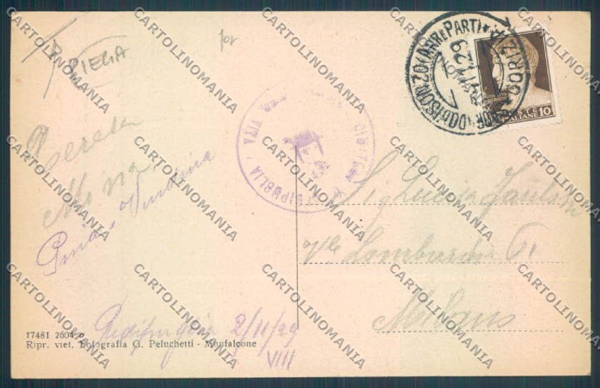 Gorizia Fogliano Redipuglia Cimitero PIEGA cartolina ZQ3423 – retro