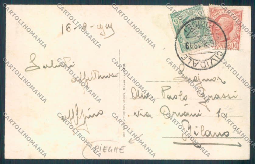 Udine Cividale PIEGHE cartolina ZQ3510 – retro