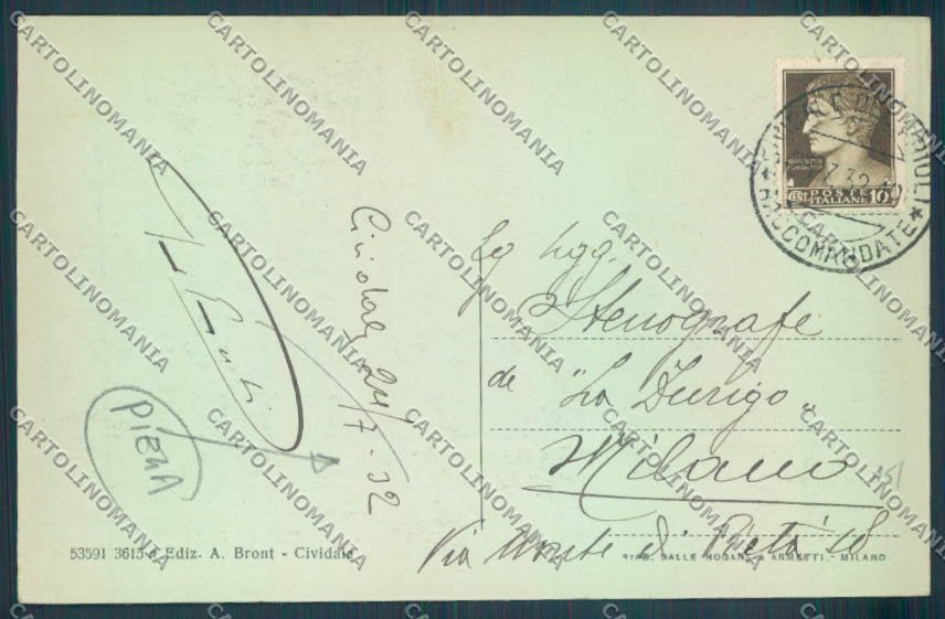 Udine Cividale PIEGA cartolina ZQ3531 – retro