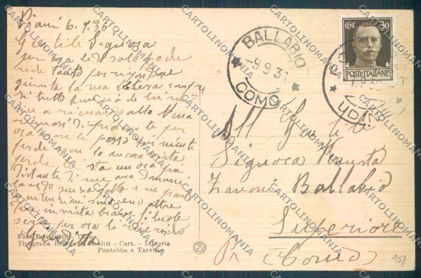 Udine Pontebba cartolina ZQ3644 – retro
