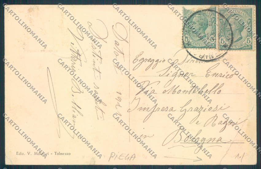 Udine Tolmezzo PIEGA cartolina ZQ3654 – retro