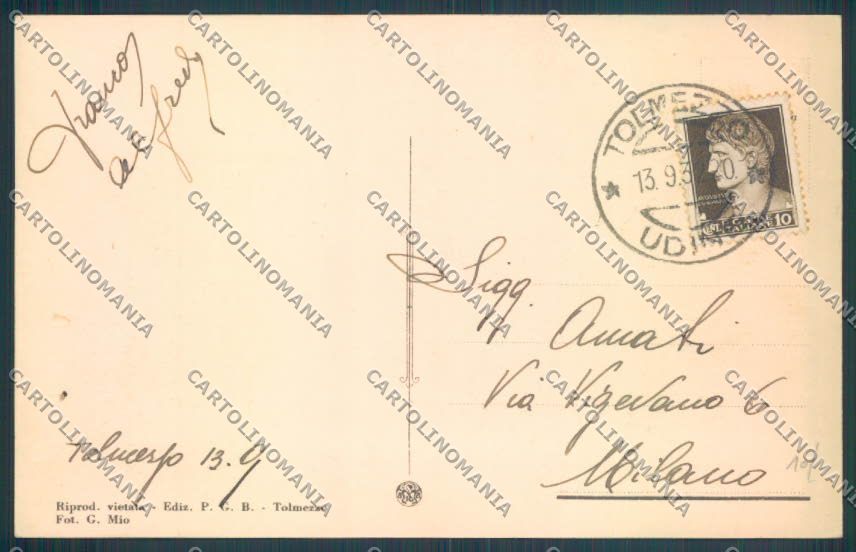 Udine Tolmezzo Caneva cartolina ZQ3655 – retro