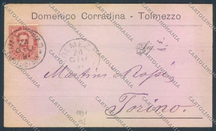Udine Tolmezzo Commerciale 1891 cartolina ZQ3657 – fronte