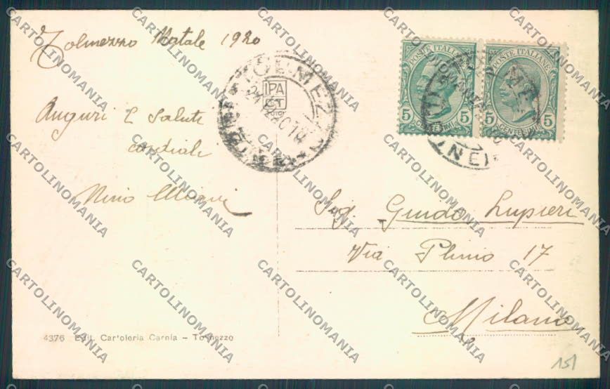 Udine Tolmezzo cartolina ZQ3660 – retro