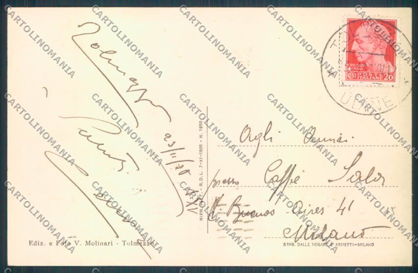 Udine Tolmezzo cartolina ZQ3665 – retro