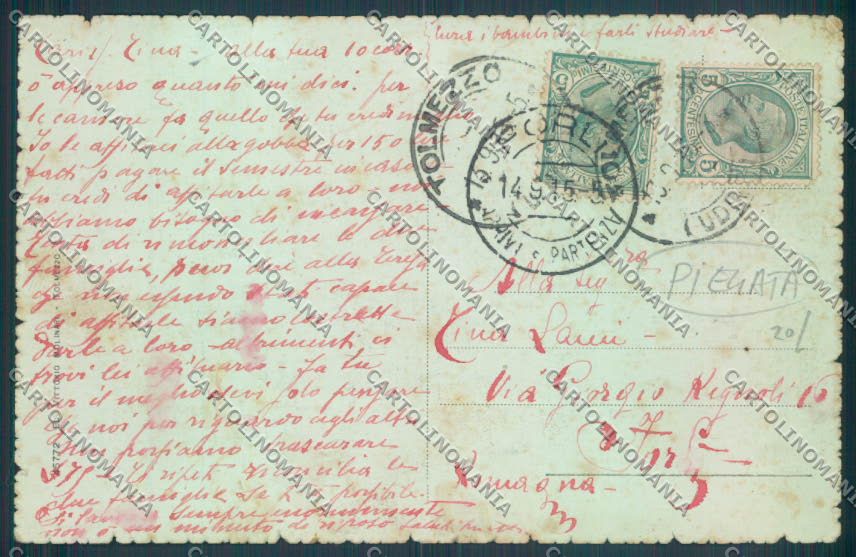 Udine Tolmezzo PIEGATA cartolina ZQ3669 – retro