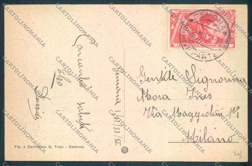 Udine Gemona del Friuli cartolina ZQ3679 – retro