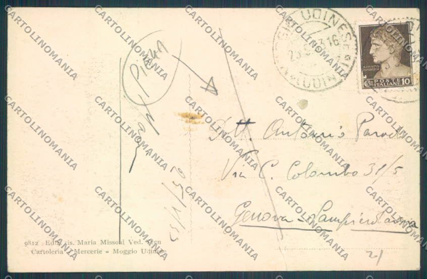 Udine Moggio Udinese PIEGA cartolina ZQ3707 – retro