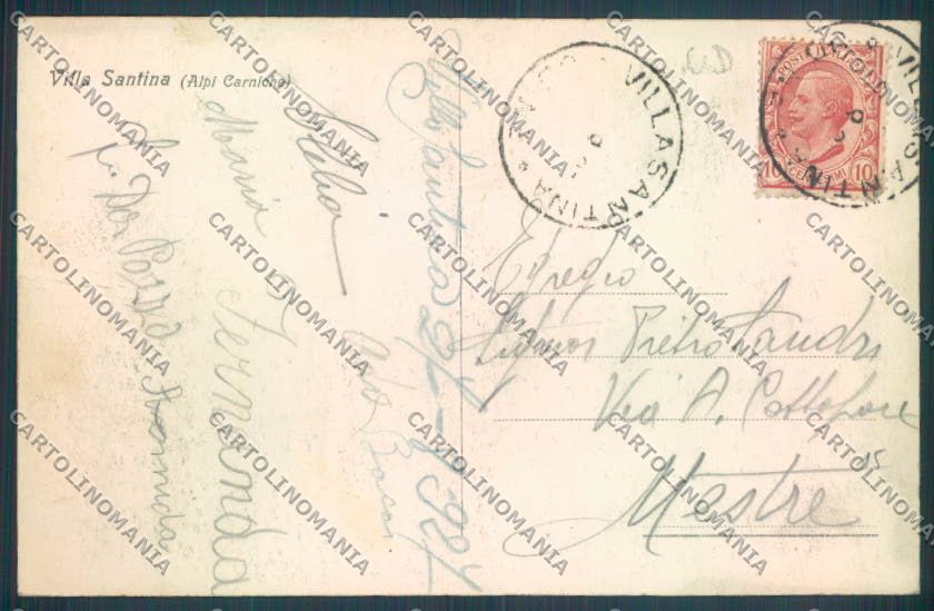 Udine Villa Santina Pieve cartolina ZQ3772 – retro
