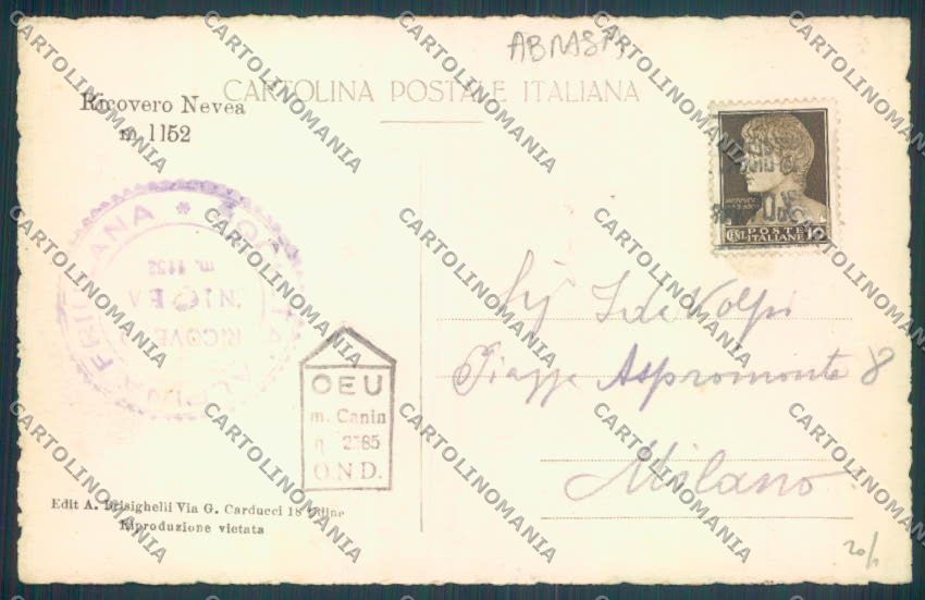 Udine Carnia Rifugio Nevea ABRASA Foto cartolina ZQ3827 – retro
