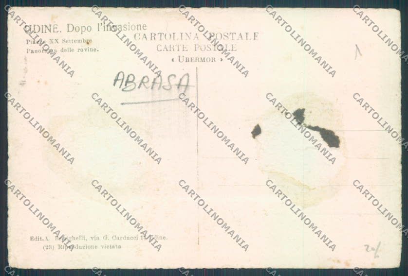 Udine Città ABRASA Foto cartolina ZQ4229 – retro