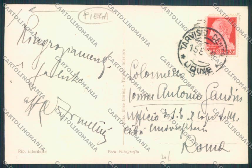Udine Tarvisio PIEGHE Foto cartolina ZQ4325 – retro