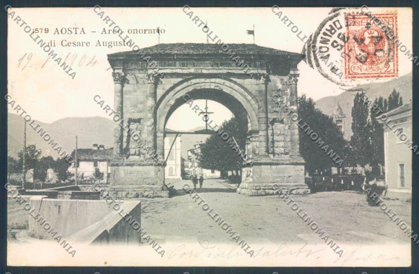 Aosta Città PIEGA cartolina ZQ4398 – fronte