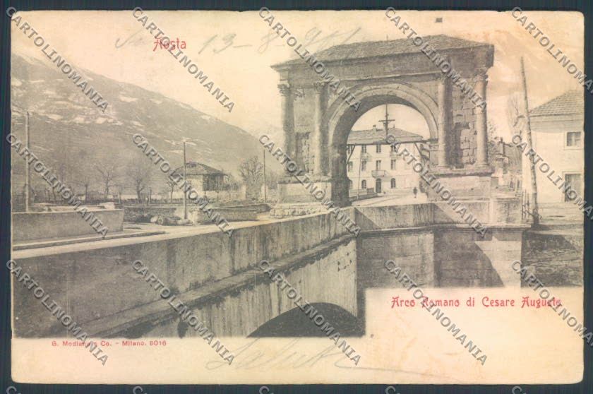 Aosta Città PIEGHE ABRASA cartolina ZQ4464 – fronte