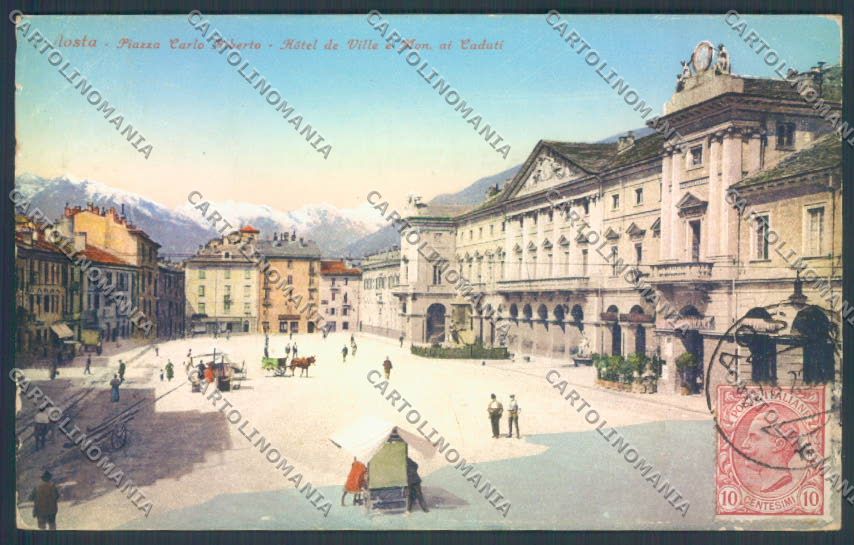 Aosta Città PIEGHE cartolina ZQ4483 – fronte