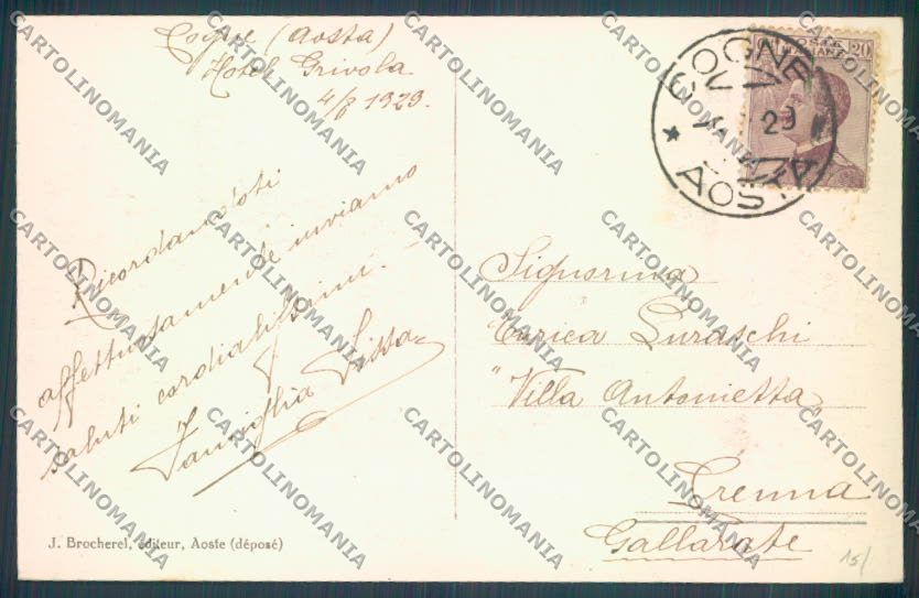 Aosta Cogne cartolina ZQ4529 – retro