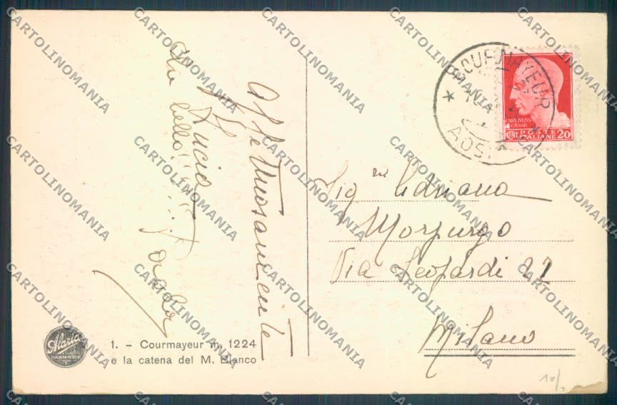Aosta Courmayeur cartolina ZQ4609 – retro