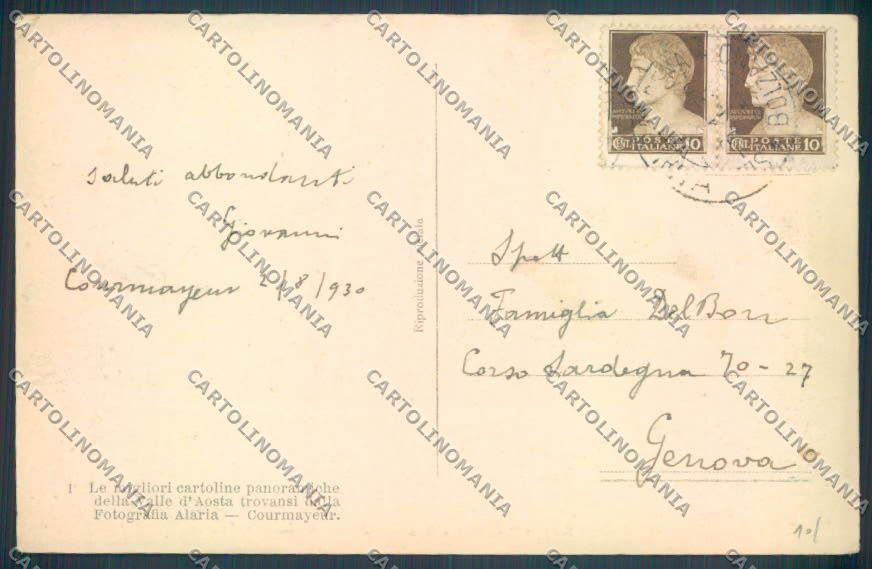 Aosta Courmayeur cartolina ZQ4612 – retro