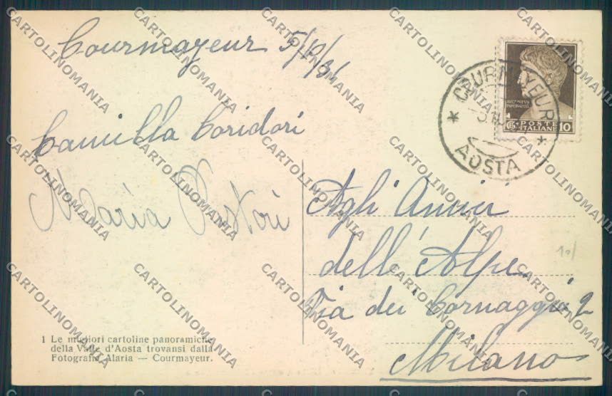 Aosta Courmayeur cartolina ZQ4613 – retro