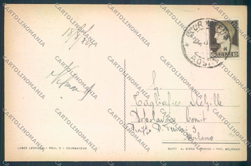 Aosta Courmayeur cartolina ZQ4619 – retro