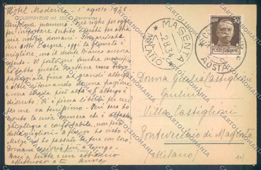 Aosta Courmayeur cartolina ZQ4620 – retro
