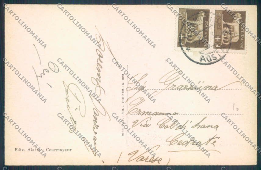 Aosta Courmayeur cartolina ZQ4626 – retro