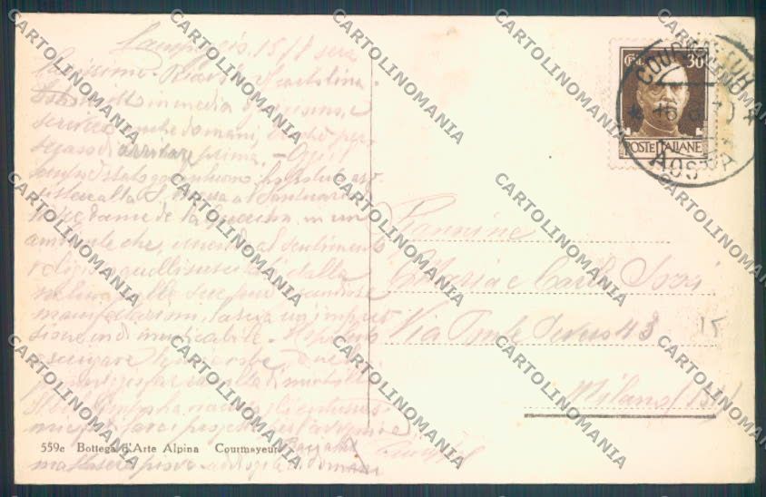 Aosta Courmayeur Entreves cartolina ZQ4629 – retro