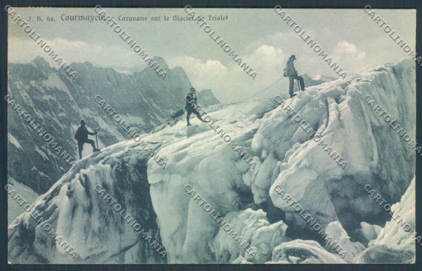 Aosta Courmayeur Alpinismo Ghiacciaio cartolina ZQ4637 – fronte