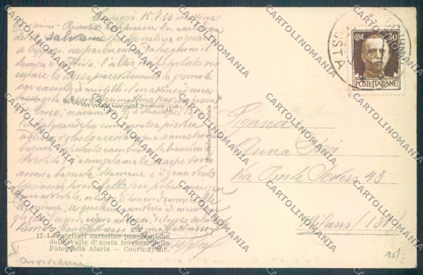 Aosta Courmayeur Rifugio CAI cartolina ZQ4640 – retro